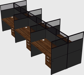 Shared rectangular cubicle