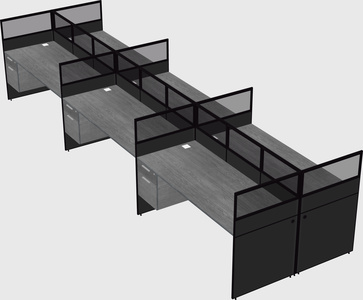 Shared rectangular cubicle