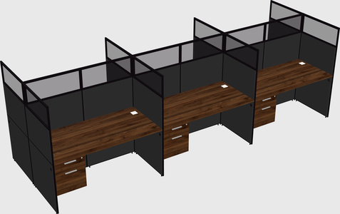 Shared rectangular cubicle