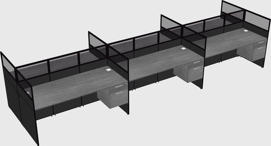 Shared rectangular cubicle