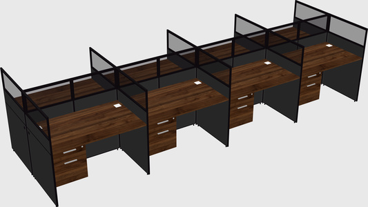 Shared rectangular cubicle