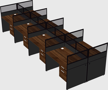 Shared rectangular cubicle