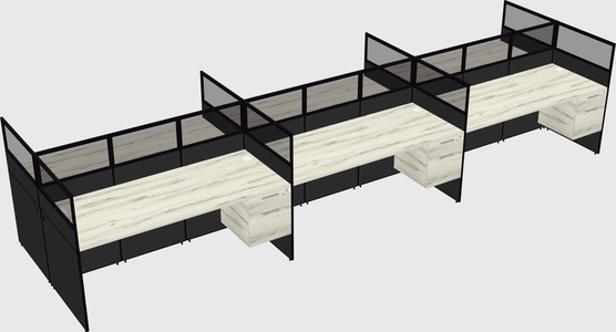 Shared rectangular cubicle