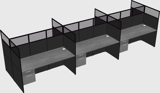 Shared rectangular cubicle