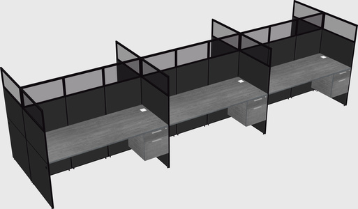 Shared rectangular cubicle