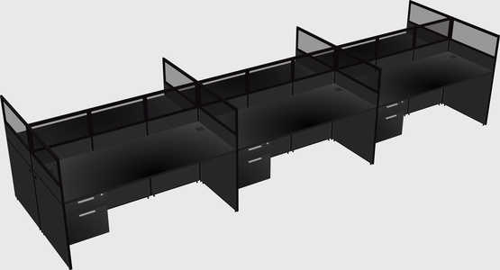 Shared rectangular cubicle