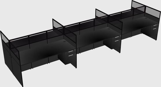 Shared rectangular cubicle