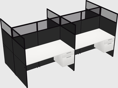 Shared rectangular cubicle