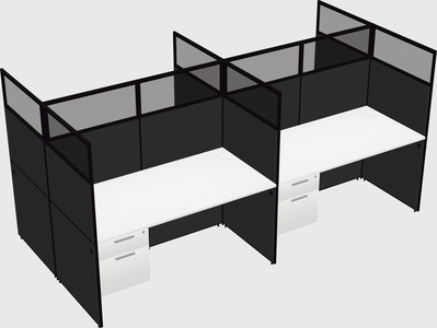 Shared rectangular cubicle