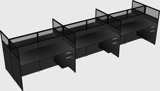 Shared rectangular cubicle