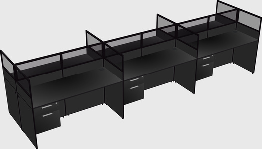Shared rectangular cubicle