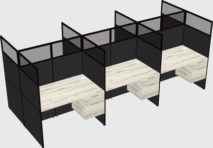 Shared rectangular cubicle