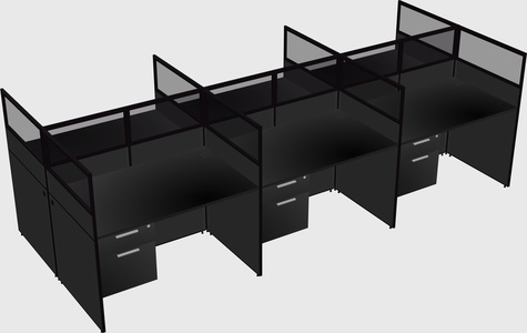 Shared rectangular cubicle