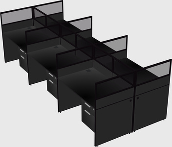 Shared rectangular cubicle