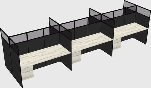 Shared rectangular cubicle