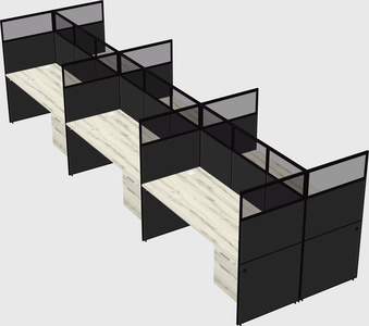 Shared rectangular cubicle