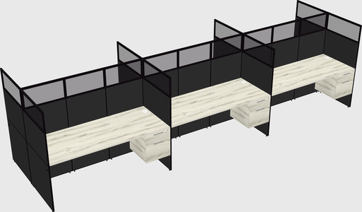 Shared rectangular cubicle