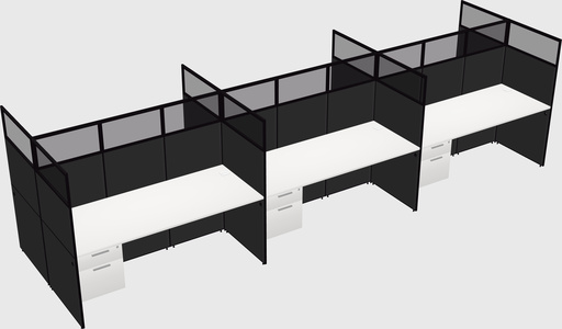 Shared rectangular cubicle