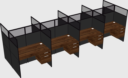 Shared rectangular cubicle