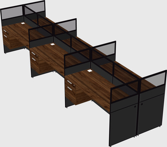 Shared rectangular cubicle