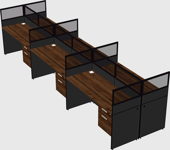 Shared rectangular cubicle