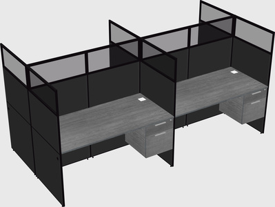 Shared rectangular cubicle