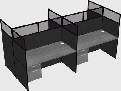 Shared rectangular cubicle