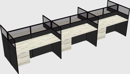 Shared rectangular cubicle