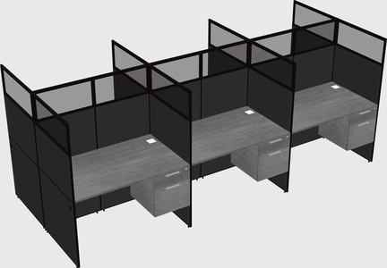 Shared rectangular cubicle