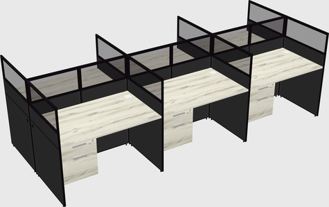 Shared rectangular cubicle
