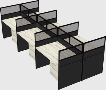 Shared rectangular cubicle