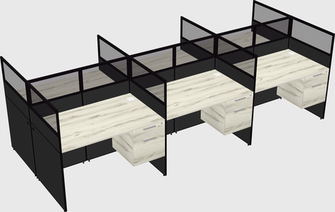 Shared rectangular cubicle
