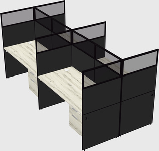 Shared rectangular cubicle