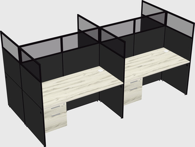 Shared rectangular cubicle