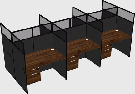 Shared rectangular cubicle