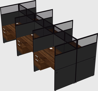 Shared rectangular cubicle
