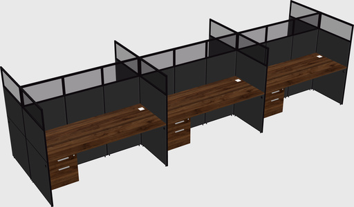 Shared rectangular cubicle