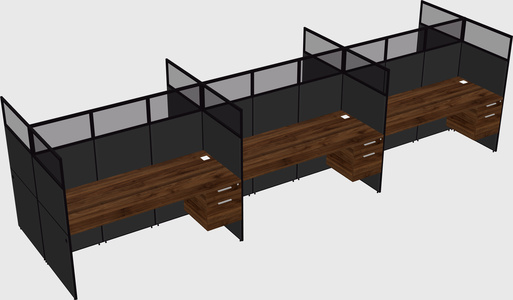 Shared rectangular cubicle