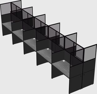 Shared rectangular cubicle