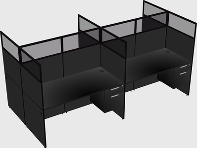 Shared rectangular cubicle