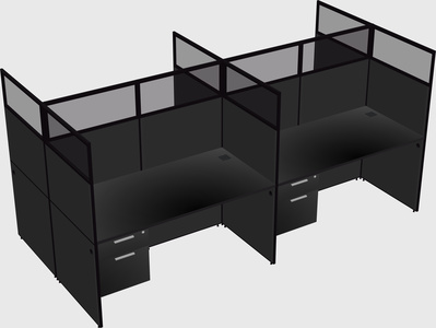 Shared rectangular cubicle