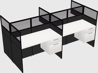 Shared rectangular cubicle