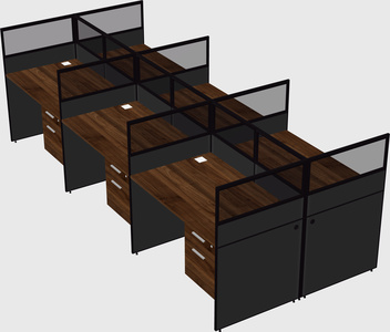 Shared rectangular cubicle