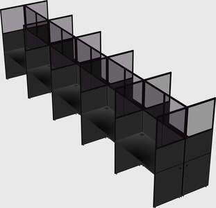 Shared rectangular cubicle