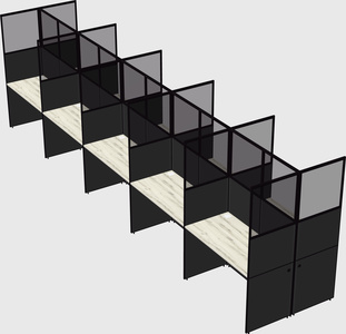 Shared rectangular cubicle