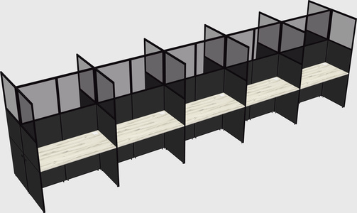 Shared rectangular cubicle