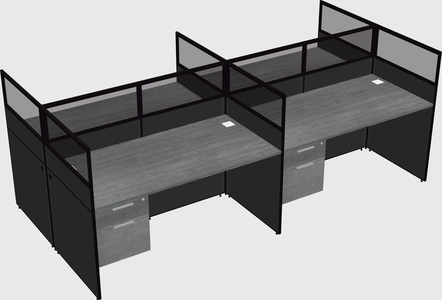 Shared rectangular cubicle
