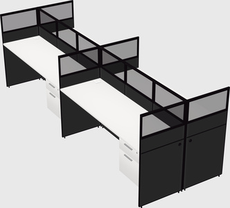 Shared rectangular cubicle