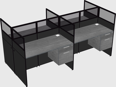Shared rectangular cubicle
