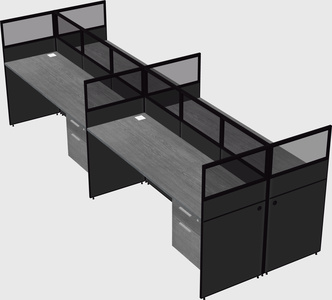 Shared rectangular cubicle